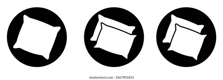  Pillow icon vector. Pillow sign and symbol. Comfortable fluffy pillow on white background.