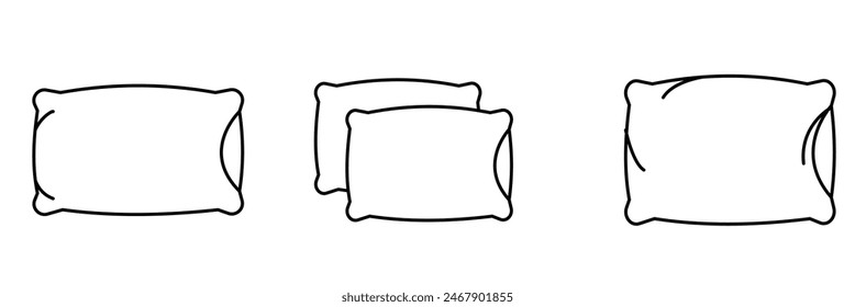  Pillow icon vector. Pillow sign and symbol. Comfortable fluffy pillow on white background.