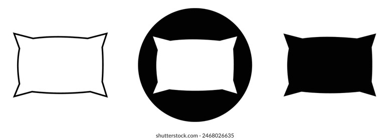 Pillow icon vector. Pillow sign and symbol. Comfortable fluffy pillow on white background.