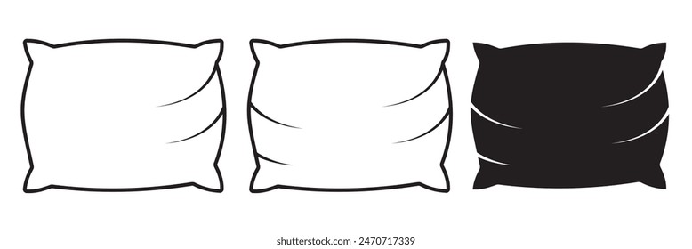 Pillow icon vector. Pillow sign and symbol. Comfortable fluffy pillow design eps 10