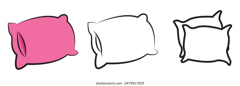 Pillow icon vector. Pillow sign and symbol. Comfortable fluffy pillow.