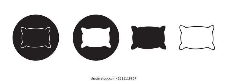 Vector de icono de almohada. Signo y símbolo de la almohada. Cómoda almohada esponjosa sobre fondo blanco.