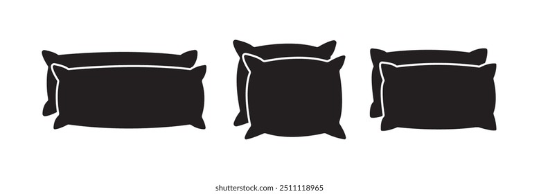 Vector de icono de almohada. Signo y símbolo de la almohada. Cómoda almohada esponjosa sobre fondo blanco.