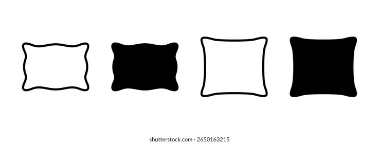 Pillow icon vector. Pillow sign and symbol. Comfortable fluffy pillow
