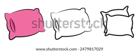 Pillow icon vector. Pillow sign and symbol. Comfortable fluffy pillow.