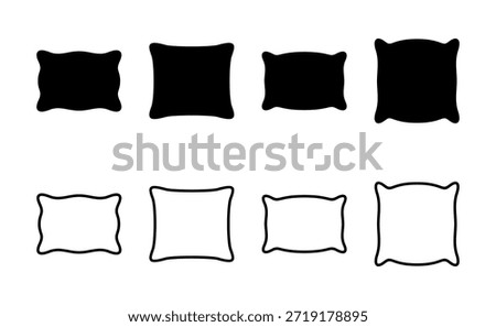 Pillow icon vector. Pillow sign and symbol. Comfortable fluffy pillow