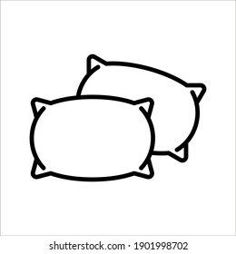 Vector de icono de almohada en fondo blanco. modificable por color