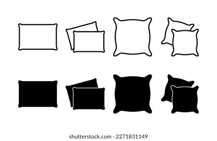 Vector de icono de almohada para web y aplicación móvil. Símbolo y signo de almohada. Cómoda almohada esponjosa
