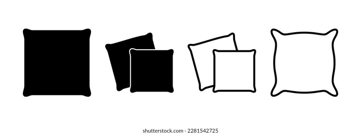 Pillow icon vector for web and mobile app. Pillow sign and symbol. Comfortable fluffy pillow