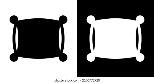 Pillow. Icon in White and Black Version.