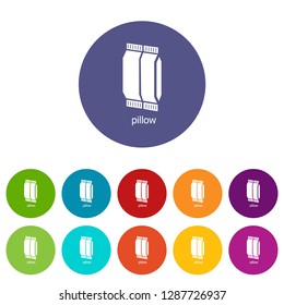 Pillow icons color set vector for any web design on white background