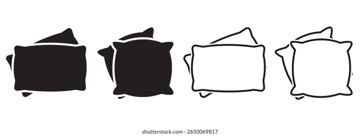 pillow icons set isolated on white background. pillow icon thin line outline linear pillow symbol for logo, web, app, UI. pillow icon simple sign eps 10.