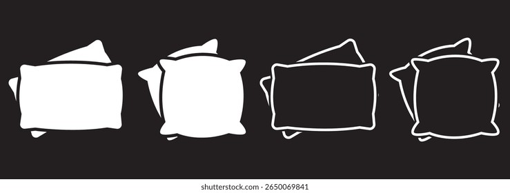 pillow icons set isolated on white background. pillow icon thin line outline linear pillow symbol for logo, web, app, UI. pillow icon simple sign eps 10.