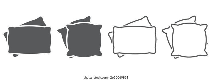 pillow icons set isolated on white background. pillow icon thin line outline linear pillow symbol for logo, web, app, UI. pillow icon simple sign eps 10.