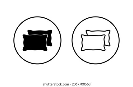 Pillow icons set. Pillow sign and symbol. Comfortable fluffy pillow