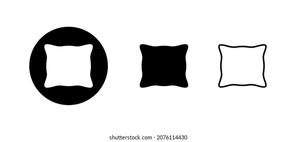 Pillow icons set. Pillow sign and symbol. Comfortable fluffy pillow