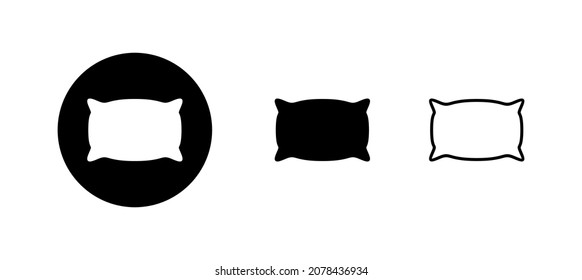 Pillow icons set. Pillow sign and symbol. Comfortable fluffy pillow