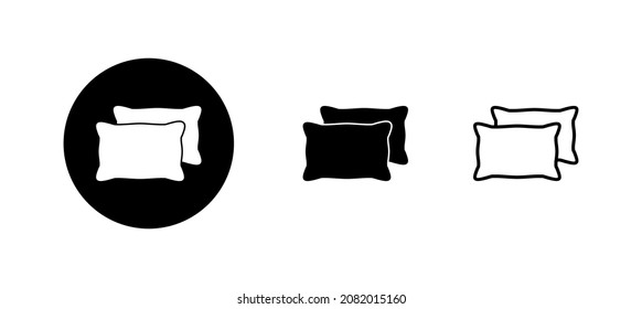 Pillow icons set. Pillow sign and symbol. Comfortable fluffy pillow