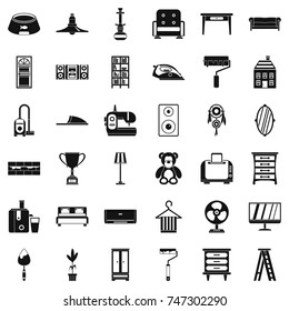 Pillow icons set. Simple style of 36 pillow vector icons for web isolated on white background