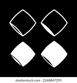 Pillow icons set. A symbol of lightness, sleep or softness. Attribute of rest, home or bed.