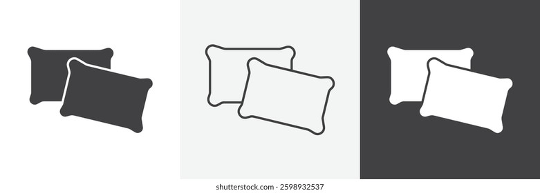 pillow icons in Thin line black color. flat simple vector symbols illustration.