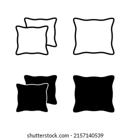 Pillow icons vector. Pillow sign and symbol. Comfortable fluffy pillow