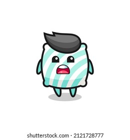 pillow illustration with apologizing expression, saying I am sorry , cute style design for t shirt, sticker, logo element