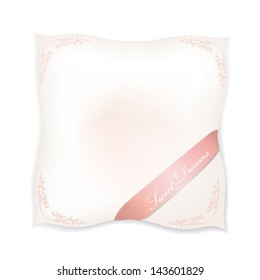 Pillow isolated on white background. Sweet dreams vector concept illustration.