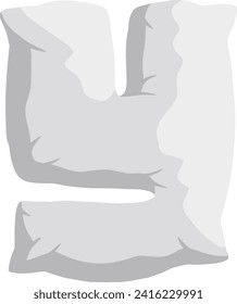 Pillow Letter Alphabet Vector Element