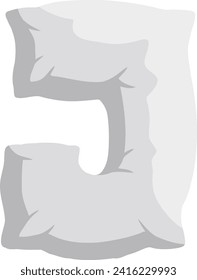 Pillow Letter Alphabet Vector Element