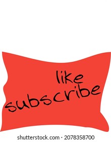 Pillow like subcribe,red color design 