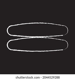 Pillow Line Icon design, white chalk. Draw a picture on the blackboard.