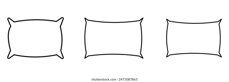 Pillow Line icon, pillow logo icon, pillow flat icon set. bed pillows for bedroom, sleep symbol. Comfortable fluffy pillow. Vector illustration. Eps file 99.