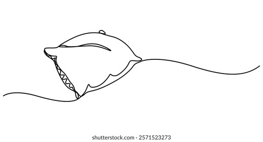 Pillow Line Icon, Outline Symbol Vector Illustration, One single line drawing of a pillow on a white background, Pillow continuous one line drawing, outline pro vector illustration.   