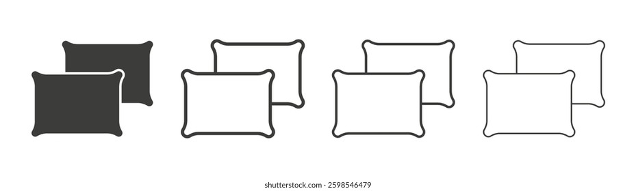 pillow line icon vector illustration set.