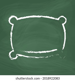 Pillow Line Icons vector design white. Hand drawn pillow. Cartoon pillow icon. Drawing pillow, vector sketch. Draw a picture on the blackboard.