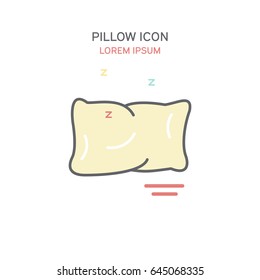 Pillow line style icon vector illustration in color