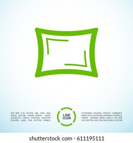 Pillow line vector icon
