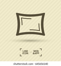Pillow line vector icon
