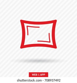 Pillow line vector icon
