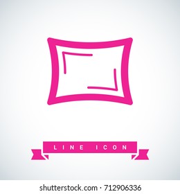 Pillow line vector icon