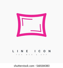 Pillow line vector icon for websites and mobile minimalistic flat design.