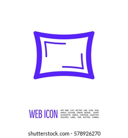 Pillow line vector icon for websites and mobile minimalistic flat design.