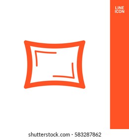 Pillow line vector icon for websites and mobile minimalistic flat design.