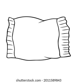 ilustración vectorial de línea de almohada, aislada en fondo blanco, vista superior