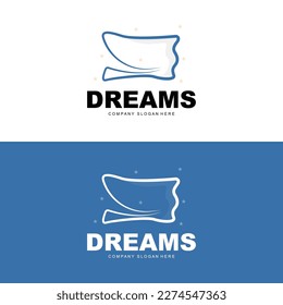 Pillow Logo, Bed Design, Dream And Sleeping Template Icon Vector