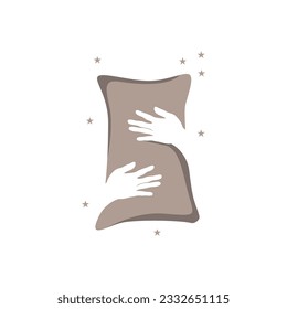 Pillow Logo, Bed and Sleep Design, Vector Illustration of Dream Icon