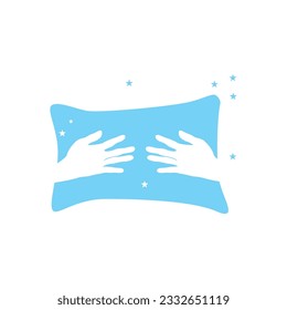 Logotipo de almohada, diseño de cama y sueño, Ilustración vectorial del icono del sueño