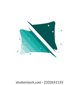Logotipo de almohada, diseño de cama y sueño, Ilustración vectorial del icono del sueño