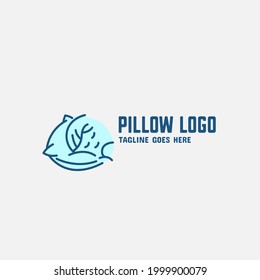 Pillow logo design template. bed and lodging vector illustration.